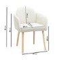 Set of 4 Beige Boucle Carver Dining Chairs with Contrast Piped Detail - Claudia