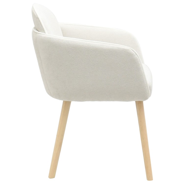 Set of 6 Beige Boucle Carver Dining Chairs - Claudia