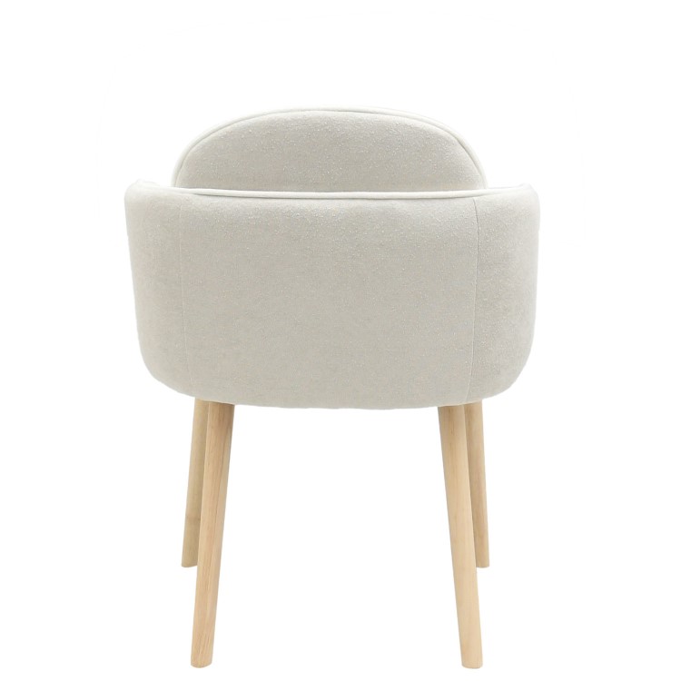 Set of 6 Beige Boucle Carver Dining Chairs - Claudia