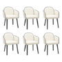 Set of 6 Cream Upholstered Carver Dining Chairs - Claudia