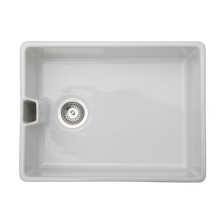 1 Bowl White Ceramic Undermount Kitchen Sink with Chrome Mixer Tap Set - Taylor & Moore