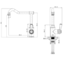 1 Bowl Clara Ceramic Kitchen Sink & Evelyn Brass Kitchen Mixer Tap