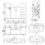 1200mm Black Freestanding Vanity Unit with Basin - Classic