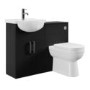 1060mm Black Toilet and Sink Unit with Round Toilet - Classic