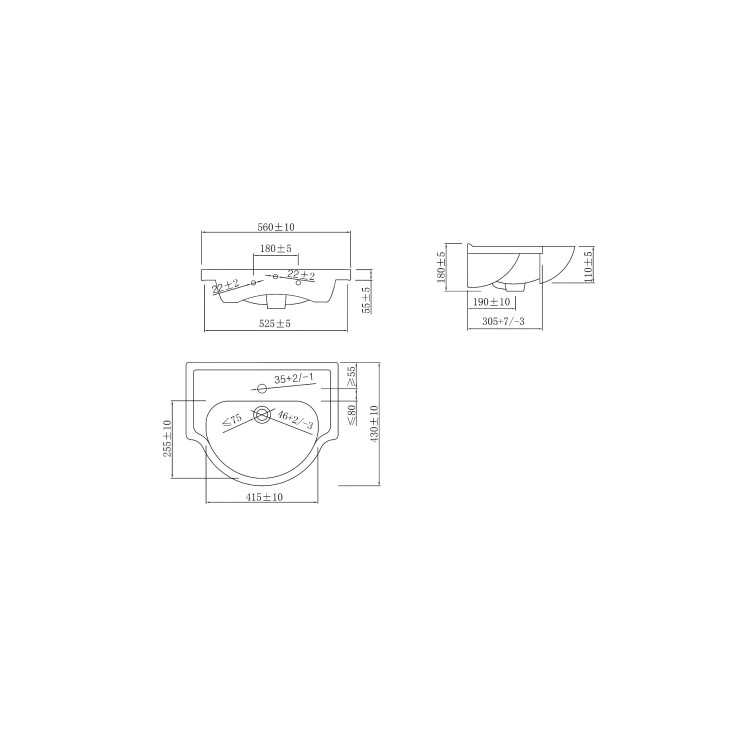 1060mm Black Toilet and Sink Unit with Round Toilet - Classic