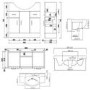 850mm Black Freestanding Vanity Unit with Basin - Classic