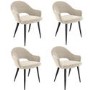 Set of 4 Beige Fabric Dining Armchairs - Colbie