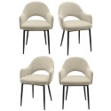 BUN/CLB001A/89964 Set of 4 Beige Upholstered Dining Chairs - Colbie