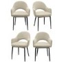 Set of 4 Beige Upholstered Dining Chairs - Colbie