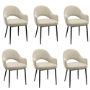Set of 6 Beige Upholstered Dining Chairs - Colbie