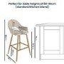 Set of 2 Gold and Beige Upholstered Kitchen Stools with Back - Colbie