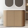 1200mm Wooden Curved Fluted Freestanding Double Countertop Vanity Unit - Matira
