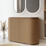 1200mm Wooden Curved Fluted Freestanding Double Countertop Vanity Unit - Matira