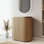 800mm Wooden Curved Fluted Freestanding Countertop Vanity Unit - Matira