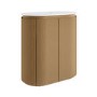 800mm Wooden Curved Fluted Freestanding Countertop Vanity Unit - Matira