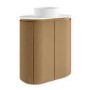 800mm Wooden Curved Fluted Freestanding Countertop Vanity Unit with Basin - Matira