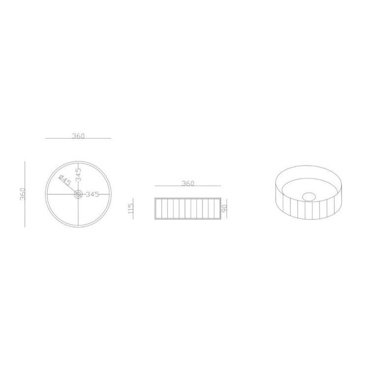 800mm Walnut Wood Effect Curved Fluted Freestanding Countertop Vanity Unit with Basin – Matira
