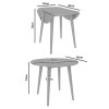 Grey Drop Leaf Dining Set with 2 Grey Spindle Chairs - Cami