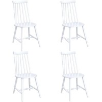 Set of 4 White Wooden Spindle Dining Chairs - Cami Set of 4 White Wooden Spindle Dining Chairs - Cami