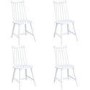 Set of 4 White Wooden Spindle Dining Chairs - Cami