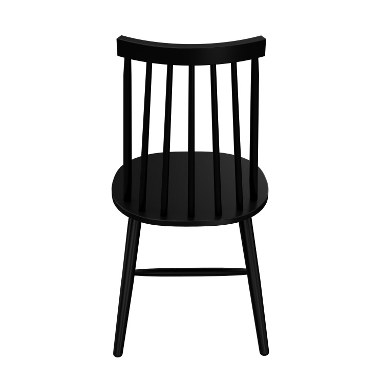 Set of 6 Black Wooden Spindle Dining Chairs - Cami