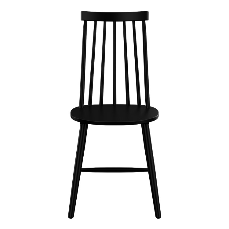 Set of 6 Black Wooden Spindle Dining Chairs - Cami