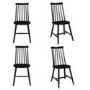 Set of 4 Black Wooden Spindle Dining Chairs - Cami