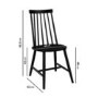 Set of 4 Black Wooden Spindle Dining Chairs - Cami