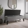 Hallway Storage Bench Seat in Grey Velvet - Cameron