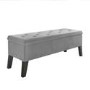 Blanket Box Seat in Grey Velvet - Cameron
