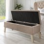 Blanket Box Seat in Beige Velvet - Cameron