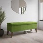 Hallway Storage Bench Seat in Green Velvet - Cameron