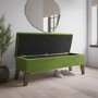 Hallway Storage Bench Seat in Green Velvet - Cameron