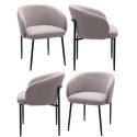 BUN/COA001/91184 Set of 4 Taupe Boucle Upholstered Dining Chairs - Cora