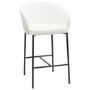 ALMOST PERFECT - White Boucle Upholstered Kitchen Stool - Cora