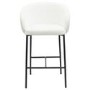 ALMOST PERFECT - White Boucle Upholstered Kitchen Stool - Cora