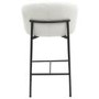 ALMOST PERFECT - White Boucle Upholstered Kitchen Stool - Cora