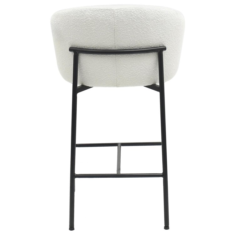 ALMOST PERFECT - White Boucle Upholstered Kitchen Stool - Cora