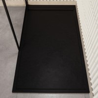 ONLY OPENED - 1000x800mm Rectangular Shower Tray – Slimline 30mm – Stone Resin – Anti-Slip – Black – Coast