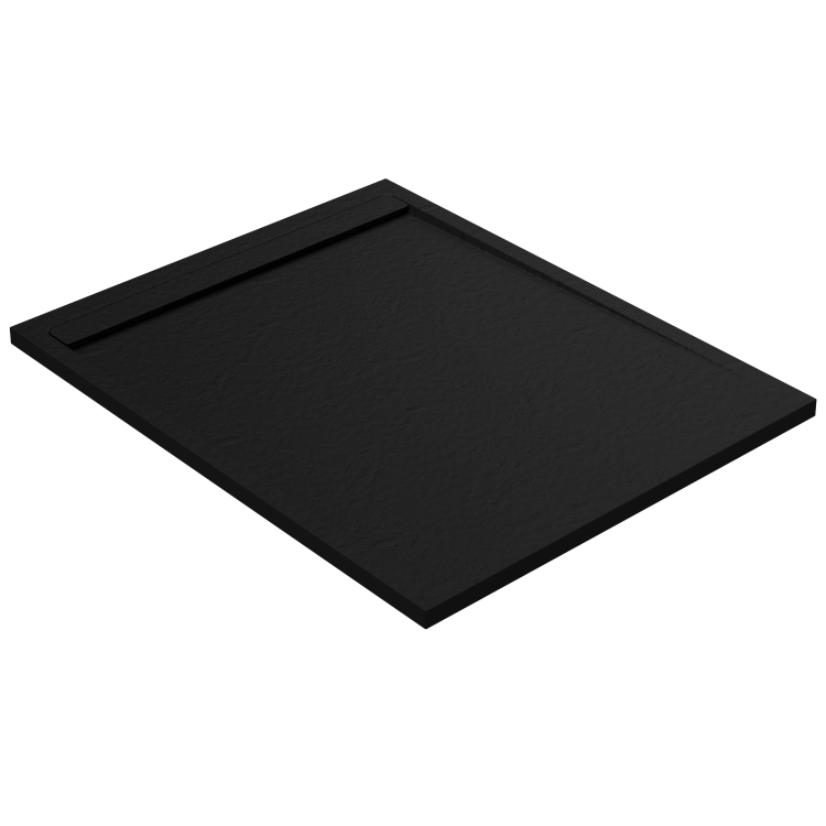 ONLY OPENED - 1000x800mm Rectangular Shower Tray – Slimline 30mm – Stone Resin – Anti-Slip – Black – Coast