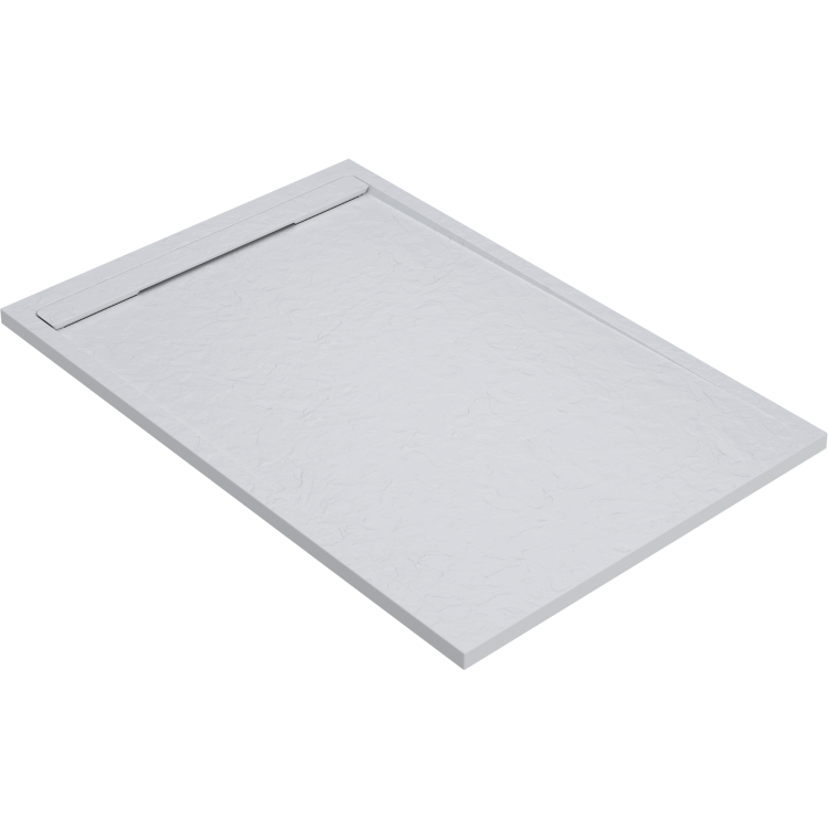 ALMOST PERFECT - 1000x900mm Rectangular Anti-Slip 30mm Slimline White Stone Resin Shower Tray – Coast
