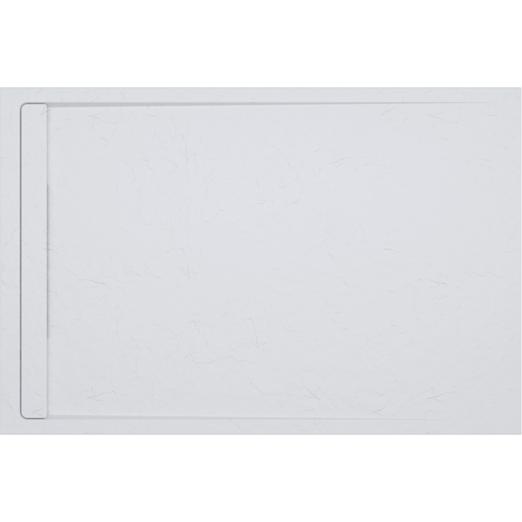 ALMOST PERFECT - 1000x900mm Rectangular Anti-Slip 30mm Slimline White Stone Resin Shower Tray – Coast