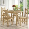 Corona Mexican Solid Pine Dining Set with 4 Dining Chairs