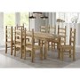 Corona Mexican Solid Pine Extendable Dining Table with 8 Dining Chairs