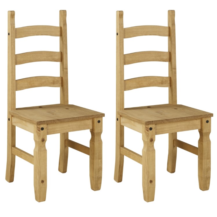 Corona Mexican Solid Pine Extendable Dining Table with 8 Dining Chairs