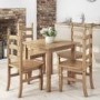 Small Square Dining Table with 4 Dining Chairs in Solid Pine - Corona