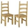 Small Square Dining Table with 4 Dining Chairs in Solid Pine - Corona