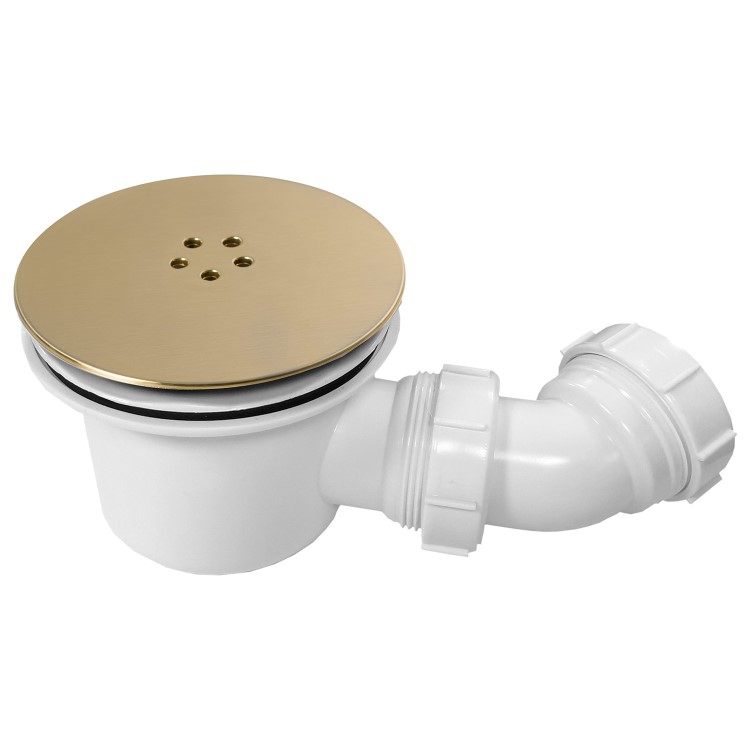 1600x800mm Brushed Brass Walk-In Shower Screen Enclosure with 300mm Hinged Flipper Panel and Shower Tray – Corvus