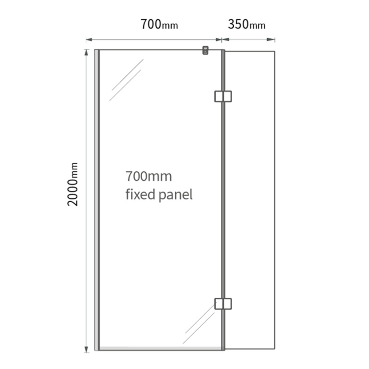 1400x900mm Bronze Wet Room Shower Screen Enclosure with 350mm Flipper Panel - Live Your Colour