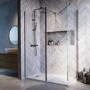 1600x800mm Gunmetal Grey Walk-In Shower Screen Enclosure with Fixed Panel – Corvus